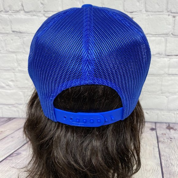 Vintage Trucker Hat Mesh Cap Snapback Blue Clearwater Welding Fort McMurray 80s - Picture 3 of 8